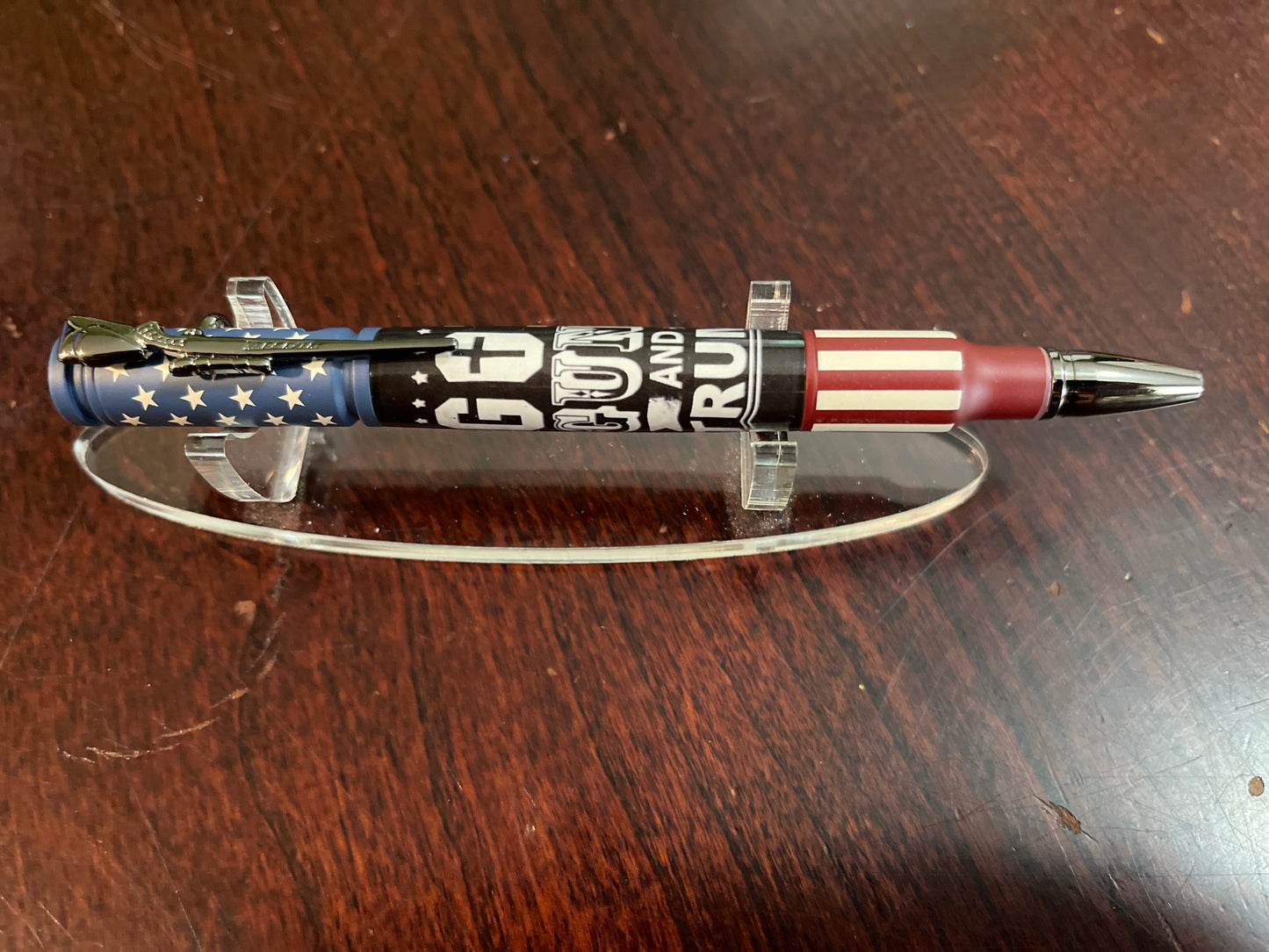 Bolt Action Pen Ceramic RW&B Flag God Guns & Trump