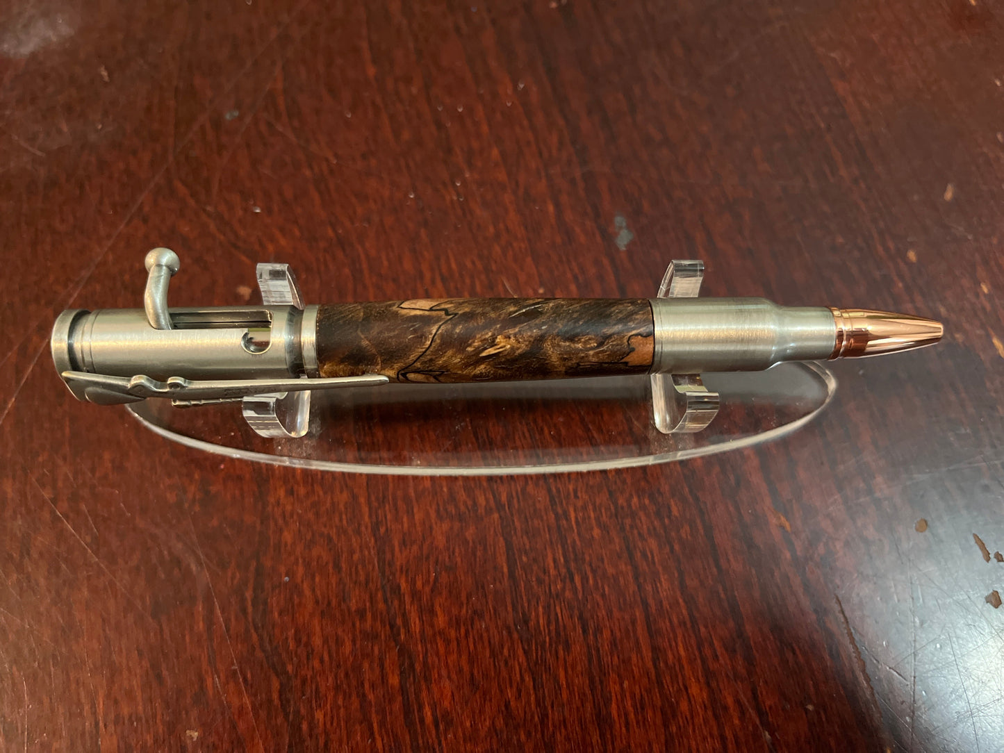 Bolt Action Pen Pewter Maple