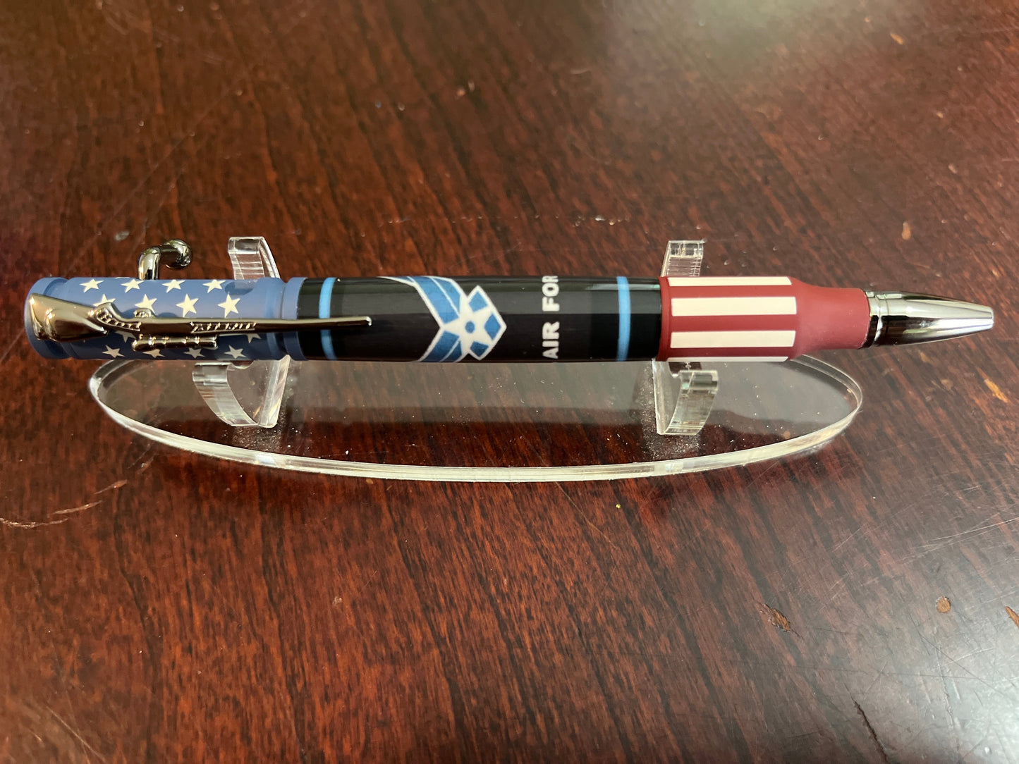 Bolt Action Pen Ceramic RW&B Flag Air Force