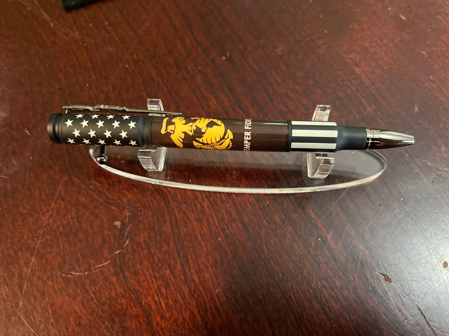 Bolt Action Pen Ceramic Black Flag Semper Fi