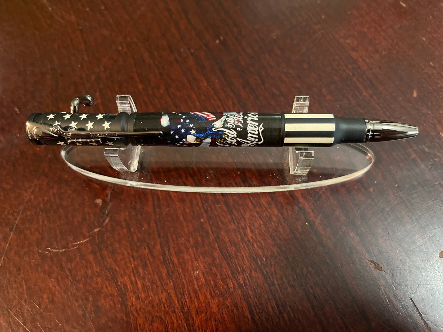 Bolt Action Pen Ceramic Black Flag God Bless America