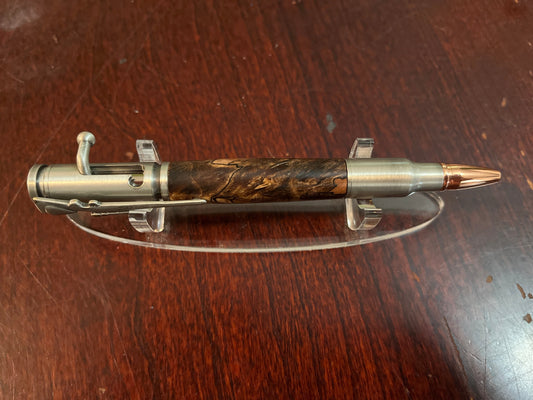 Bolt Action Pen Pewter Maple