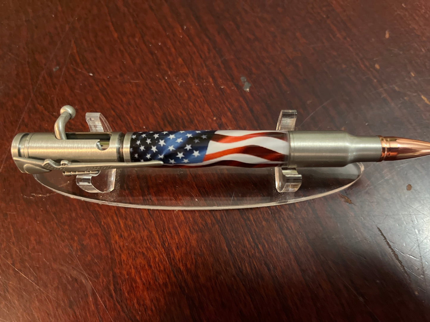 Bolt Action Pen Pewter USA Flag