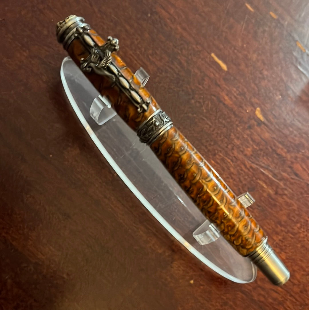 Amazing grace rollerball pen pewter pine cone