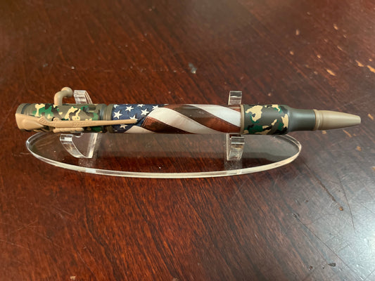 Bolt Action Pen Camo USA Flag