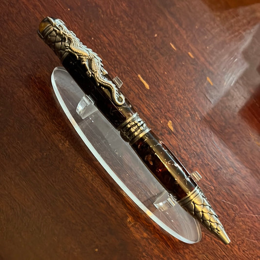 Dragon twist pen pewter