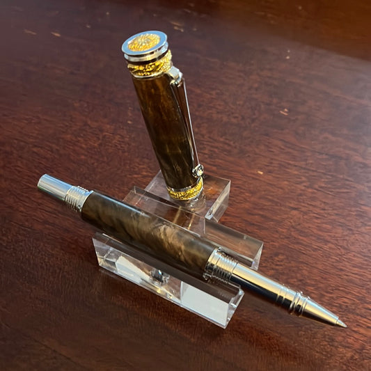 Majestic jr rollerball pen chrome walnut