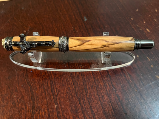 Amazing grace rollerball pen gun metal and gold Olive wood